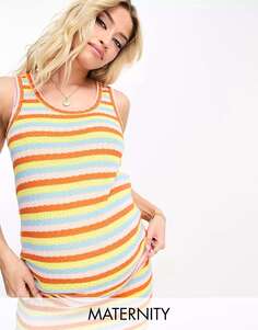 Разноцветный топ в полоску Mamalicious Maternity Mama.licious