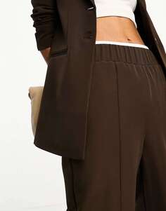 Шоколадно-коричневые брюки 4th &amp; Reckless tilda с разрезом спереди