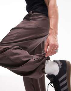 Коричневые мешковатые нейлоновые брюки Topman Extreme