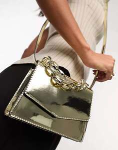 Золотая сумка через плечо из смолы с верхней ручкой и съемным ремешком ASOS