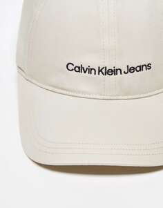 Бежевая кепка с логотипом Calvin Klein Jeans