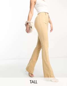Светло-бежевые диско-джинсы с завышенной талией и широкими штанинами DTT Tall Bianca Don&apos;t Think Twice