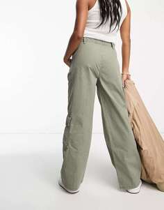 ASOS Petite оверсайз-брюки карго с несколькими карманами цвета хаки