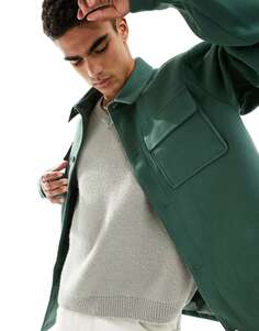 Зеленая шерстяная куртка ASOS