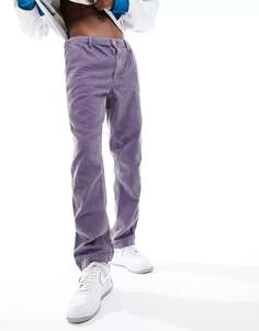Пурпурные вельветовые брюки прямого кроя ASOS