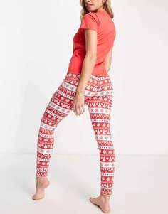 Рождественский длинный пижамный комплект Brave Soul в форме конфеты-трости красного цвета