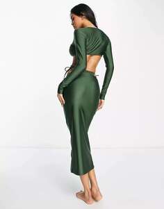 Облегающая юбка миди со средней талией Public Desire кипрско-зеленого цвета