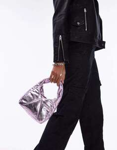 Розовая объемная сумка-саквояж Topshop Gabby