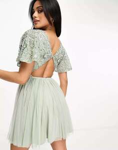 Мини-платье Beauut Bridesmaid с открытой спиной, цвет Sage Green