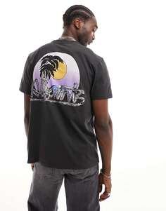 Черная футболка AllSaints Chroma с принтом на спине