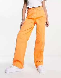 Оранжевые джинсы с напуском из денима Sixth June