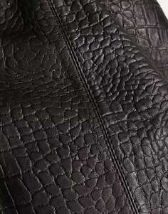 Черная сумка-ведро из кожи крокодила Bolongaro Trevor