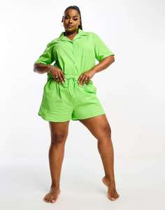 Короткое пляжное белье Esmee Plus зеленого цвета Esmee Curve