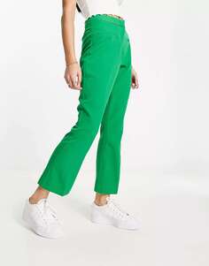 Зеленые укороченные расклешенные брюки Miss Selfridge