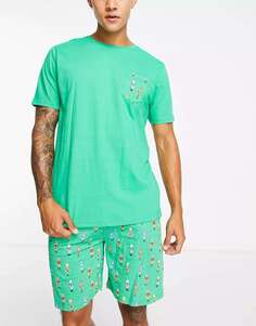 Зеленый короткий пижамный комплект Brave Soul Nutcracker