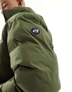 Пуховая куртка цвета хаки Pull&amp;Bear