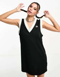 Черное мини-платье без рукавов adidas Originals &apos;Neutral Court&apos; adibreak