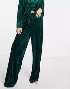 Суперширокие эластичные брюки Extro &amp; Vert изумрудно-зеленого цвета