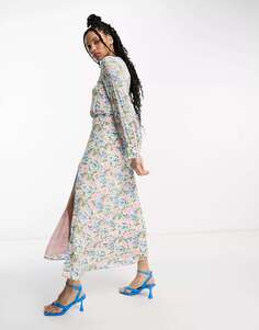 &amp; Other Stories шифоновое платье мидакси с разрезом и разноцветными цветочками