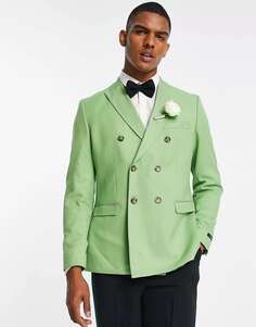 Зеленый двубортный пиджак Jack &amp; Jones Premium