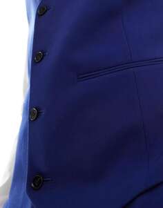 Темно-синий супероблегающий костюм-жилет ASOS