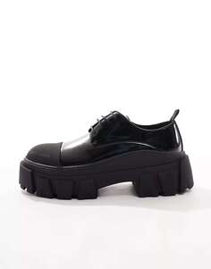 Черные массивные туфли на шнуровке ASOS