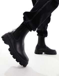 Черные массивные ботинки челси Bershka