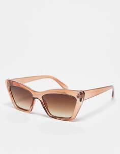 Солнцезащитные очки «кошачий глаз» AJ Morgan цвета шампанского в винтажном стиле