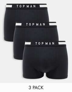 Три пары плавок Topman черного цвета с черным поясом