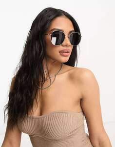 Круглые солнцезащитные очки Quay Jezabell золотисто-дымчатого цвета Quay Australia
