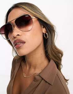 Солнцезащитные очки-авиаторы Quay High Key золотисто-коричневого цвета Quay Australia