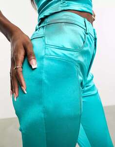 Эластичные брюки в стиле диско Amy Lynn Elvis цвета морской волны