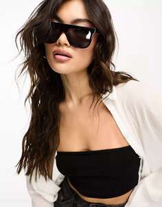 Черные коричневые солнцезащитные очки на плоской подошве DIFF stevie DIFF Eyewear