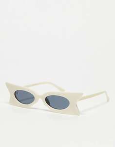 Эксклюзивные белые солнцезащитные очки угловой формы Jeepers Peepers x ASOS