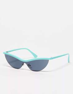 Эксклюзивные фестивальные солнцезащитные очки Jeepers Peepers x ASOS с контрастным верхом синего цвета