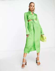 Зеленое платье миди с вырезами &amp; Other Stories