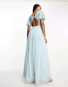 Платье макси Beauut Tall Bridesmaid с открытой спиной ледяного синего цвета