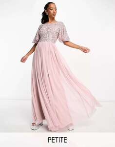 Beauut Petite Bridesmaid матово-розовое платье макси с декором и открытой спиной