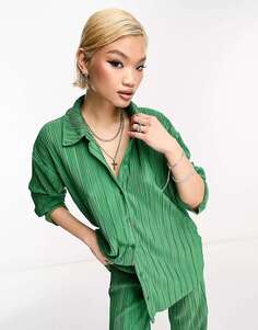 Только эксклюзивная плиссированная рубашка зеленого цвета ONLY