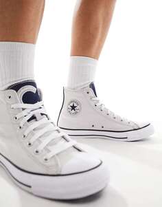 Светло-серые и темно-синие кроссовки Converse Chuck Taylor All Star Hi