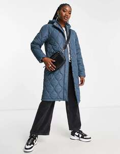 Хлопок:Удлиненная стеганая куртка On Active бирюзового цвета Cotton:On