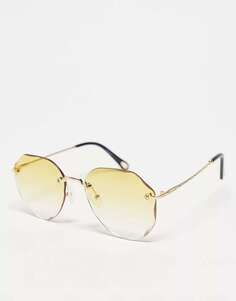 Золотые солнцезащитные очки в форме шантильи AJ Morgan