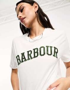 Эксклюзивная белая футболка с логотипом Barbour x ASOS