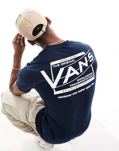 Темно-синяя футболка Vans Truckin Company с принтом на спине
