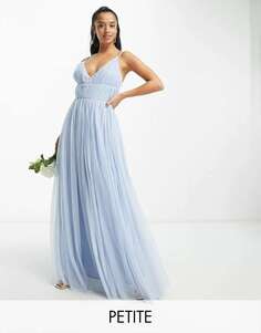 Beauut Petite Bridesmaid Голубое многослойное платье макси из тюля