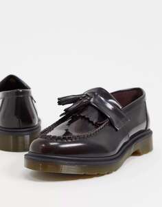 Бордовые лоферы с кисточками Dr Martens Adrian