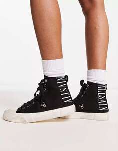 Черные высокие кроссовки на шнуровке All Saints elena Stamp AllSaints