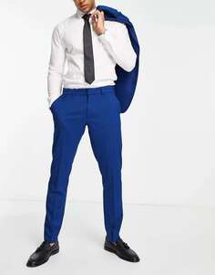 Узкие костюмные брюки цвета индиго New Look
