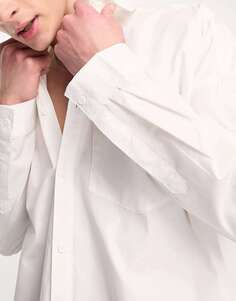 Белая рубашка оверсайз с заниженными плечами COLLUSION