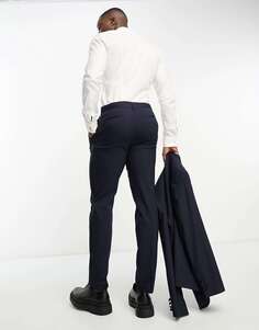 Темно-синие узкие брюки-смокинг ASOS